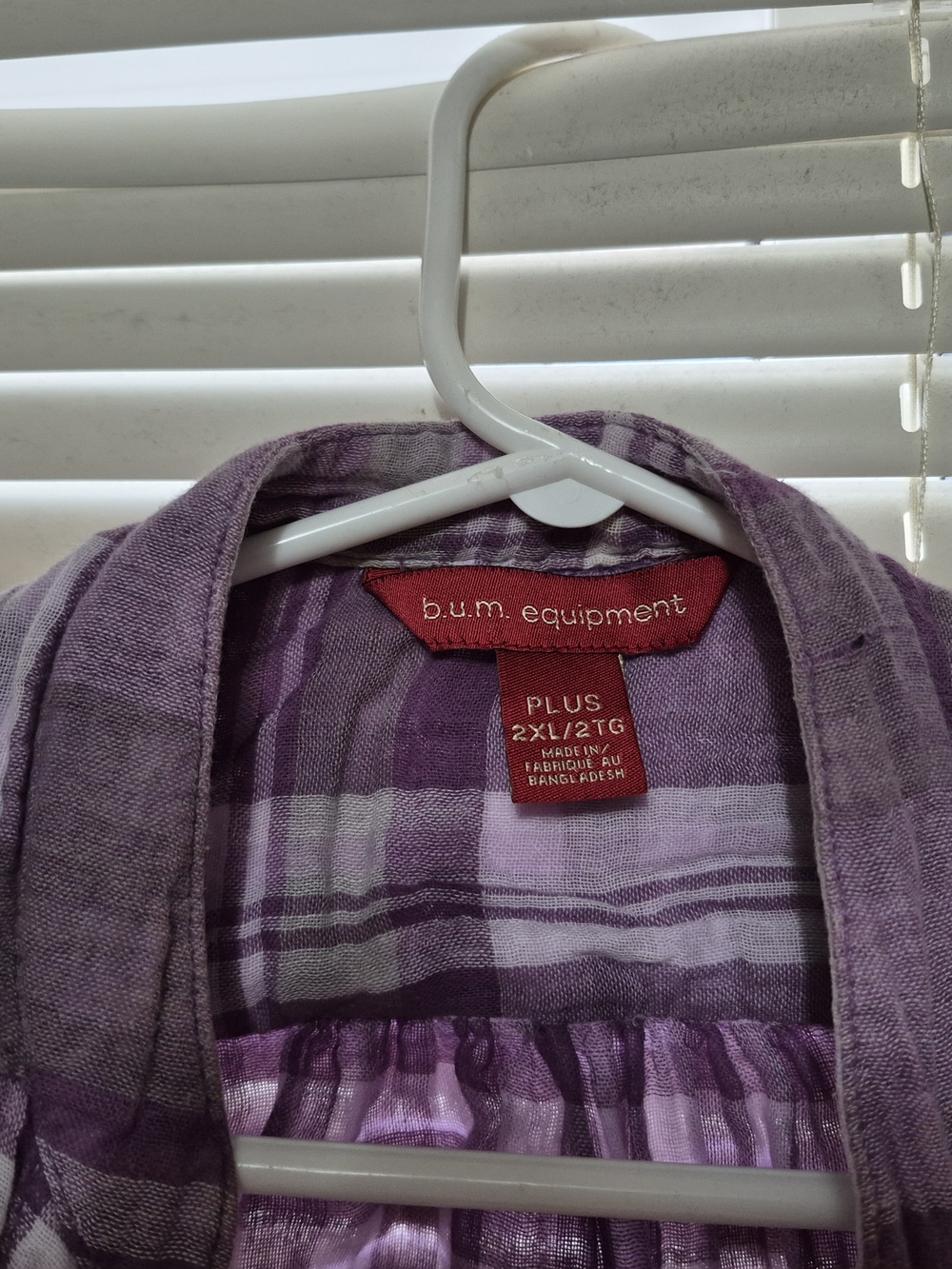 b.u.m. equipment Plus Purple Plaid Women’s Top